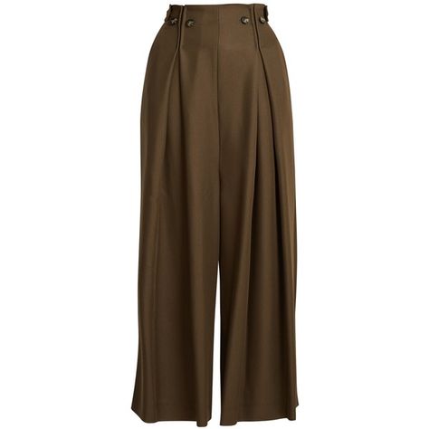 Sportmax Roberta trousers (7,755 EGP) ❤ liked on Polyvore featuring pants, trousers, high rise trousers, brown pants, high-waist trousers, high-waisted pants and high waisted pleated pants High Waisted Loose Pants, Womens Pants Design, Pants High Waisted, Brown Pants, Twill Pants, Pants Design, Pleated Pants, Skirt Design, High Waisted Trousers