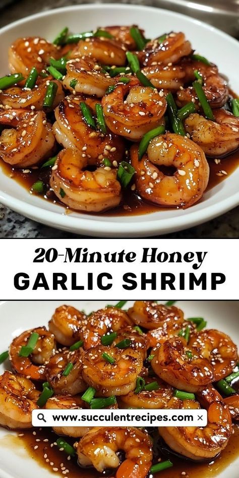 A perfect balance of sweet and savory—this 20-Minute Honey Garlic Shrimp is an easy, flavorful dish that comes together in a flash! Shrimp Honey Garlic, Honey Shrimp, Honey Garlic Shrimp, Spicy Shrimp Tacos, Creamy Shrimp Pasta, Flavorful Shrimp, Garlic Honey, Shrimp Dinner, Honey Garlic Sauce