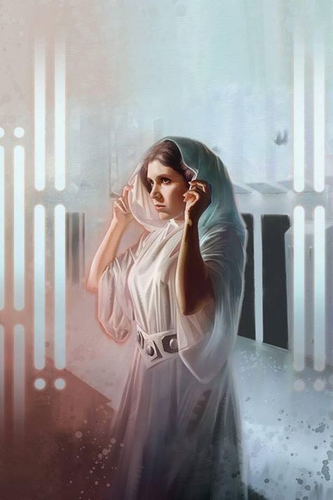 Star Wars A New Hope Princess Leia Art Star Wars Outfit, Stars D'hollywood, Anakin Vader, Leia Star Wars, Star Wars Princess, Star Wars Quotes, Star Wars Tattoo, Star Wars Costumes, Star Wars Wallpaper