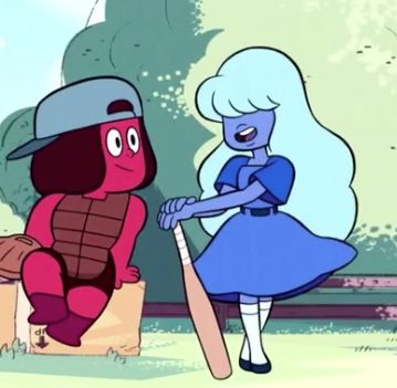 both barn mates and hit the diamond are on dailymotion.com don't forget to support rebecca sugar and crewniverse, though! Sapphire Steven Universe, Steven Universe Pictures, Garnet Steven Universe, Steven Universe Wallpaper, Lapis And Peridot, Steven Universe Drawing, Ruby And Sapphire, Steven Universe Characters, Steven Universe Gem