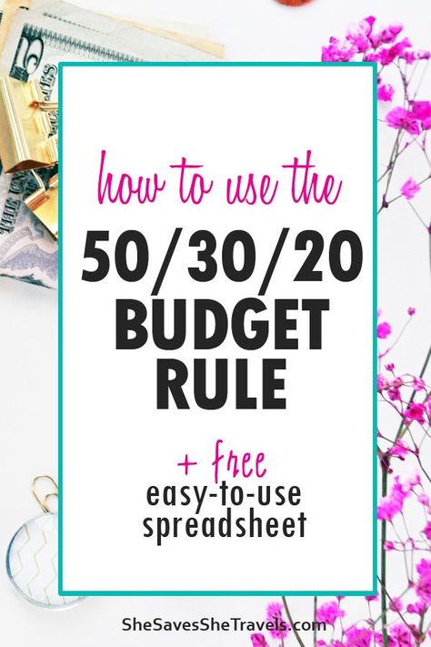 Budget Rule, Budget 101, 50 30 20 Budget, Money Tricks, Simple Budget Template, Excel Budget Spreadsheet, Free Budget Printables, Budget Spreadsheet Template, Budget Template Free