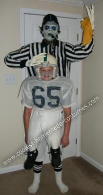 DIY Zombie Football --urgh. Why zombies? gross Zombie Referee Costume, Football Player Halloween Costume, Diy Voodoo Doll Costume, Zombie Football Player, Football Player Halloween, Football Player Costume, Voodoo Doll Costume, Illusion Costumes, Referee Costume