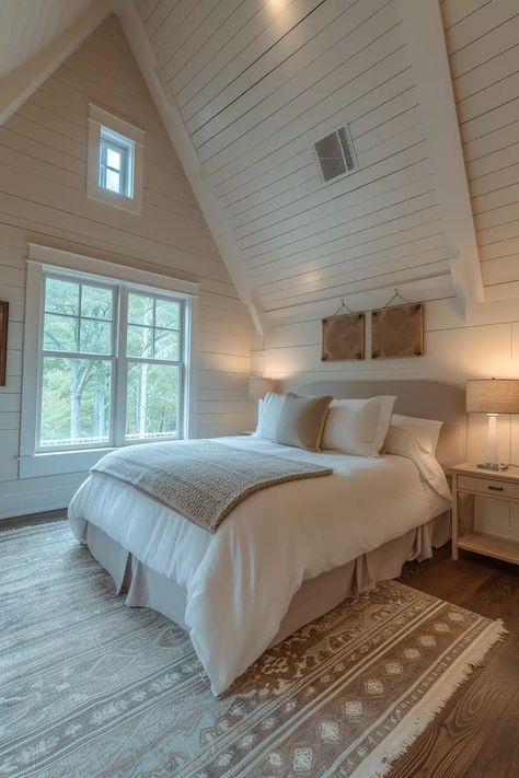 25 Charming Cape Cod Upstairs Bedroom Ideas to Inspire You - Roomy Retreat Cape Cod Upstairs Bedroom, Upstairs Bedroom Ideas, Attic Guest Room, Cape Cod Bedroom, Nautical Decor Bedroom, Cape Style Homes, Bonus Room Ideas, Cozy Window Seat, Add A Room