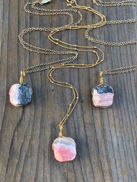 Rhodonite Necklace Handmade, Rhodochrosite Aesthetic, Chrysocolla Jewelry, Rhodochrosite Bracelet, Rhodochrosite Jewelry, Chrysoprase Jewelry, Rhodochrosite Necklace, Reiki Jewelry, Crystal Rhodochrosite