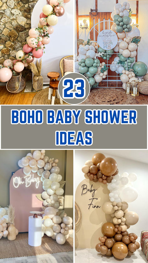 Discover 23 beautiful boho baby shower ideas that bring a touch of elegance and whimsy to your special day. From earthy tones and chic decor to playful themes and creative details, these ideas are perfect for creating a memorable celebration. Whether you're going for a rustic vibe or a modern bohemian look, these simple yet stunning ideas will inspire you to plan the perfect shower! Diy Boho Baby Shower Decor, Aztec Baby Shower Ideas, Boho Baby Boy Shower Ideas, Bohemian Baby Shower Ideas, Boho Baby Shower Ideas, Boho Baby Shower Decorations, Themed Baby Shower Ideas, Boho Baby Boy, Bohemian Baby Shower