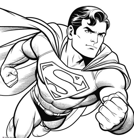 22 Superman Coloring Pages (Free Unique Printables) Superman Sketch, Superman Coloring Pages, Superman Drawing, November Colors, Superhero Coloring, Drawing Activities, Adult Colouring, Hope Symbol, Black N White Images