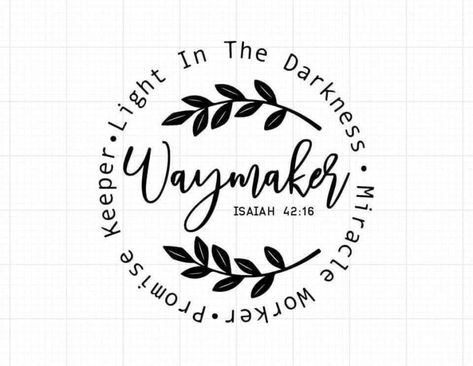 Waymaker Miracle Worker Shirt, Waymaker Miracle Worker Tattoo, Christian Svg Files For Cricut, Waymaker Tattoo Ideas, Waymaker Tattoo, Christian Tumbler Ideas, Waymaker Shirt, Waymaker Miracle Worker, Way Maker