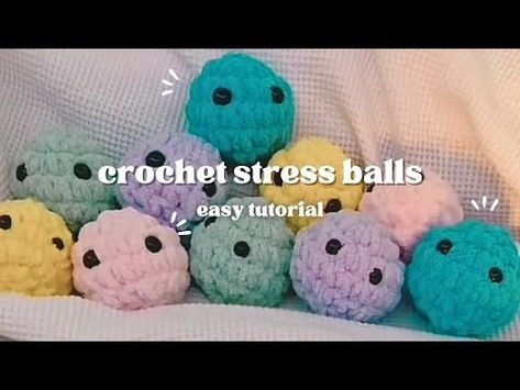 how to crochet stress balls // EASY beginner friendly crochet tutorial - YouTube How To Crochet A Ball For Beginners, Crochet Ball Pattern Free, Stressball Crochet Pattern Free, How To Crochet A Ball, Crochet Ball Tutorial, Crochet With Fluffy Yarn, Beginner Friendly Crochet Projects, How To Do Crochet, Crochet Balls