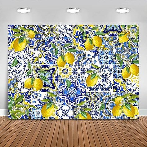 Table Cloth Banner, Lemon Backdrop, Lemon Party Decorations, Italian Summer Wedding, Hamptons Party, Cloth Banner, Baby Shower Fruit, Fruit Baby, Table Banner