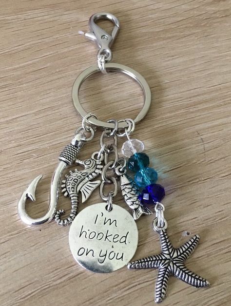 #etsy shop: Nautical Sea Hooked On You Keychain Beach Seahorse Starfish Crystal Keyring Keychain Bag Jewelry Accessory charm Interior Car Decor, Keyring Ideas, Crystal Keyring, Crystal Car Charms, Nautical Birthday Party, Car Mirror Charm, Car Jewelry, Bling Car, Nautical Birthday