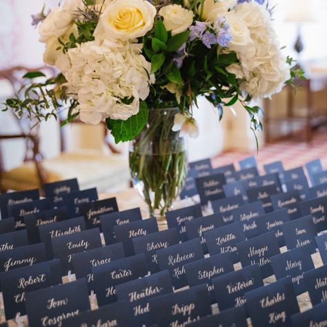 Navy Name Card With Meal Choice, Wedding Escort Cards, Place Card, Couples Place Cards, Seating Chart, Table Assignment, Custom Calligraphy - Etsy Table Assignments, Custom Calligraphy, Seating Cards, Card Display, Name Card, Wedding Place, Seating Chart, Wedding Place Cards, Place Card