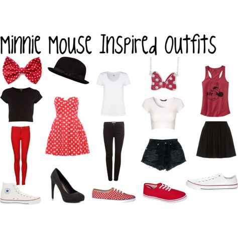 "minnie mouse inspired outfits" by ashley2017 on Polyvore Costumes For Teenage Girl, Disney Themed Outfits, Disney Inspired Fashion, Disneyland Outfits, Character Inspired Outfits, Disney Bound Outfits, Disney Inspired Outfits, Stil Boho, Dapper Day