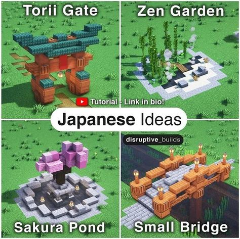 Japanese Minecraft Builds, Minecraft Japanese House, Minecraft Japanese, Minecraft Garden, Case Minecraft, Rumah Minecraft Sederhana, Minecraft House Plans, Bangunan Minecraft, Minecraft Modern