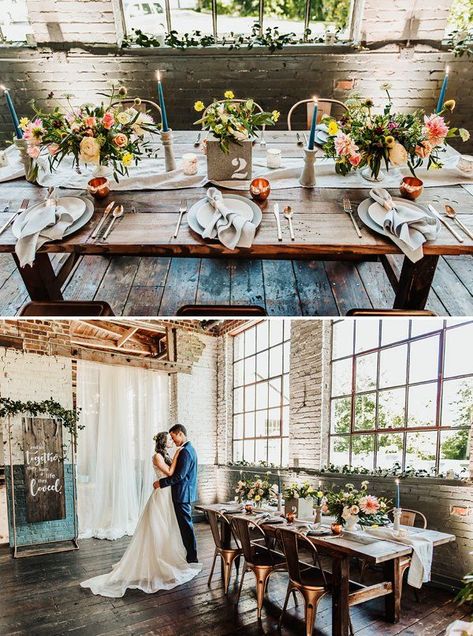 Glamorous Industrial Chic Wedding Inspiration - A PRINCESS INSPIRED BLOG | Copper and Blue Wedding Decor Copper And Blue Wedding, Industrial Modern Wedding, Blue Wedding Decor, Wedding Miscellaneous, Chic Wedding Inspiration, Copper And Blue, Industrial Chic Wedding, Industrial Chic Style, Ceremony Inspiration