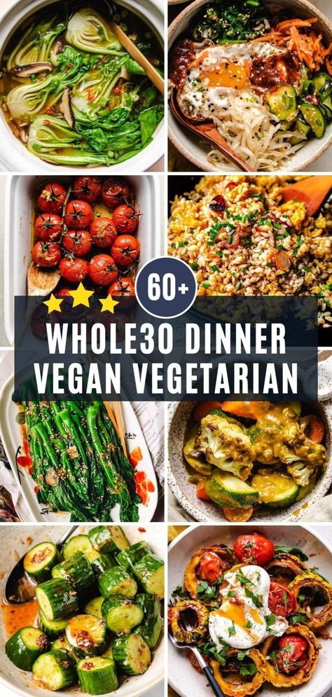 Clean Vegan Meal Prep, Asian Whole 30 Recipes, Whole 30 Recipes Vegetables, Plant Based Whole 30 Recipes, Whole 30 Pescatarian Recipes, Heart Healthy Recipes Vegetarian, Whole 30 Vegan Recipes, Whole 30 Plant Based, Whole 30 Vegetarian Recipes