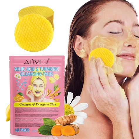 PRICES MAY VARY. 【Natural Ingredients】Crafted with the finest natural ingredients, Kojic Acid Turmeric Cleansing Pads offer a gentle yet firming touch. These soft pads promote a smoother, more vibrant skin tone and enhance overall texture with each use. 【Cleans Deep】Turmeric Cleansing Pads contain gentle cleansers to deep clean pores, removing dirt and oil, leaving skin refreshed and clean. 【Dual-Action Cleansing Pads】Our Kojic Acid Turmeric Cleansing Pads offer exfoliation and soothing in one. Deep Clean Pores, Exfoliating Pads, Daily Face Wash, Facial Sponges, Skin Oil, Face Cleansing, Cleansing Pads, Cleansing Face, Pore Cleansing