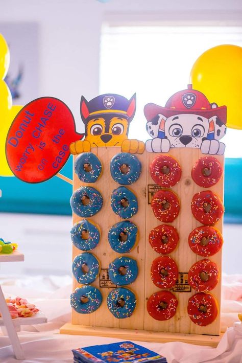 Paw Patrol Donuts Party, Lets Pawty Paw Patrol, Paw Patrol 4th Birthday Party For Boy, 4 Year Birthday Party Ideas Paw Patrol, Paw Patrol Double Birthday Party, 2 Year Birthday Paw Patrol, Chase Birthday Party Paw Patrol, Paw Patrol Party Ideas 2nd Birthday, 3rd Birthday Paw Patrol Boy