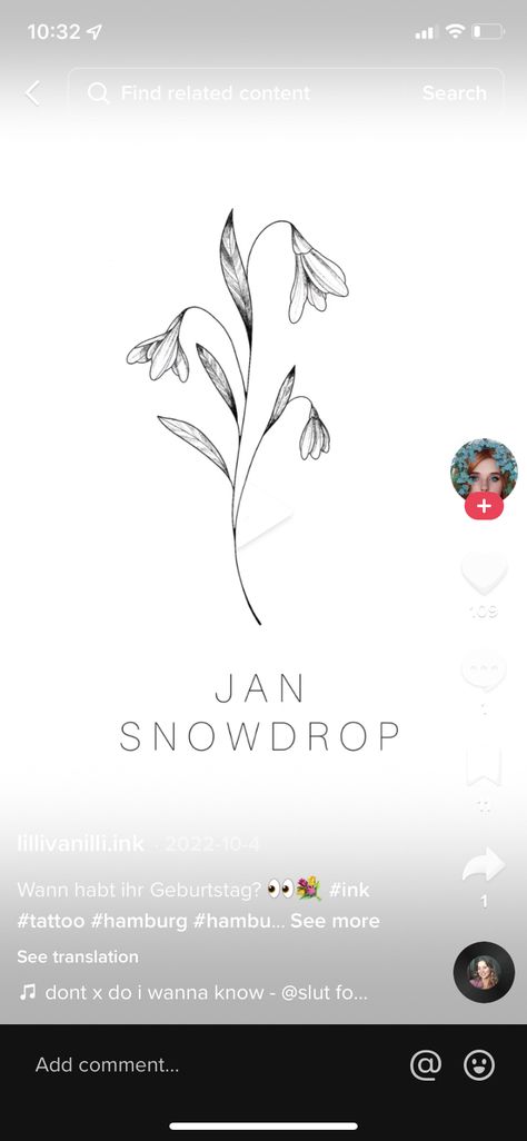 Snowball Flower Tattoo, Snow Drop Tattoo, Snowdrop Flower Tattoo, Snow Drops Flowers, Christmas Tattoos, Christmas Tattoo, Snow Drops, Do I Wanna Know, Tattoo Inspo