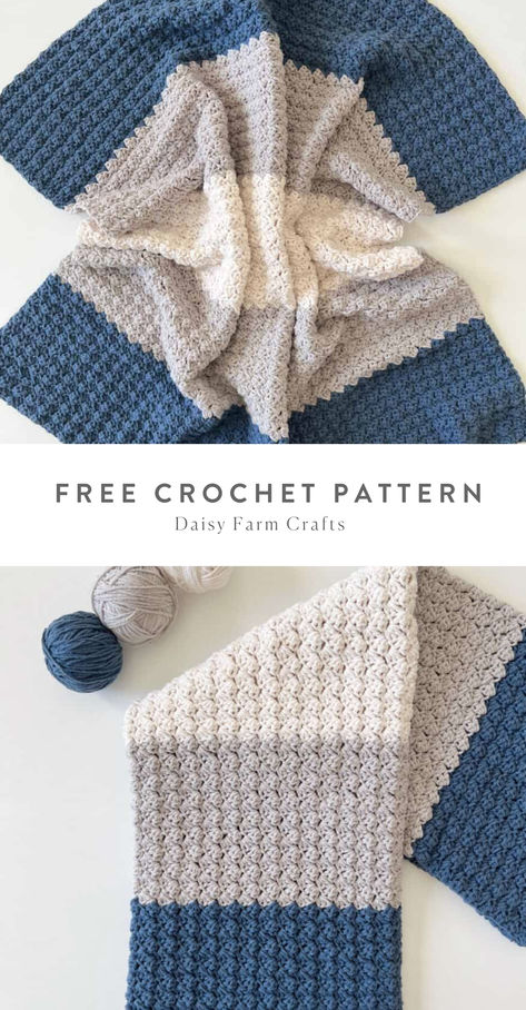 Free Crochet Pattern from Daisy Farm Crafts! Baby Beluga, Crochet Waffle, Daisy Farm Crafts, Crochet Waffle Stitch, Beginner Friendly Crochet, Daisy Farm, Best Baby Blankets, Granny Square Crochet Patterns Free, Crocheting Patterns