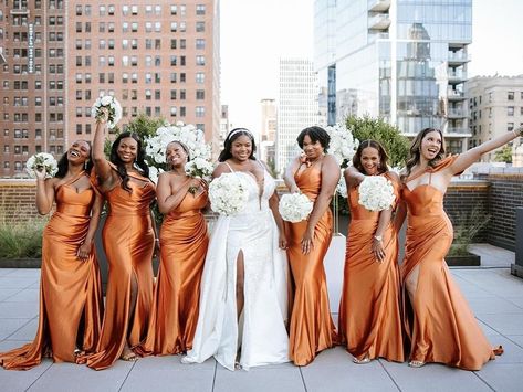 These bridesmaids nailed the vibe with their coordinated terracotta dresses, proving that your bridal party can look just as amazing as the big day feels. At Pantora Maids, you’ll find dresses designed for every bridesmaid—sizes 0 to 44—with dozens of color options to perfectly match your wedding vision. Terracotta is just one of our favorite shades for creating a bold, cohesive look your entire bridal party will love. 💻 Ready to shop? Visit pantoramaids.com to explore styles that make wedd... Terracotta Wedding Party, Terracotta Dresses, Terracotta Bridesmaid Dresses, Terracotta Bridesmaid, Bridesmaids Nails, Wedding Vision, Bridesmaids And Groomsmen, The Vibe, Bridal Party