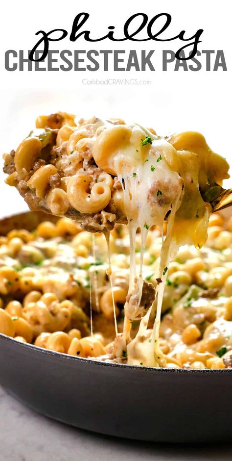 Philly Cheesesteak Pasta Tipsy Housewife, Philly Cheesesteak Hamburger Helper, Philly Pasta, Philly Cheesesteak Pasta, Cheesesteak Pasta, Cheddar Sauce, Ground Beef Pasta Recipes, Beef Pasta Recipes, Steak Pasta