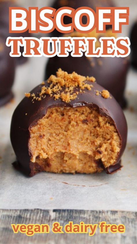 This is my new obsession.... my Biscoff Truffles without Cream Cheese. They're unbelievably decadent, only require 4 ingredients, and they're perfect for gifting, bringing to your next dinner party, or simply just enjoying at home with your kids. No ovens needed. these no bake spiced cookie truffles are super easy to make and taste delicious! #vegantruffles #nobakedesserts #Biscoff #BiscoffTruffles #BiscoffCake #BiscoffRecipes #TruffleRecipe #SmallDesserts Truffles Without Cream Cheese, Biscoff Truffles, No Bake Biscoff, Truffle Balls, Baked Pumpkin Oatmeal, Cookie Truffles, Biscoff Recipes, Vegan Truffles, Coconut Bites