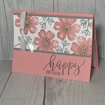 Designer Paper Cards, Stampin Up Birthday Cards, Simple Birthday Cards, Homemade Birthday Cards, Hand Made Greeting Cards, Bday Cards, Crafts Cards, Birthday Cards For Women, Cricut Cards