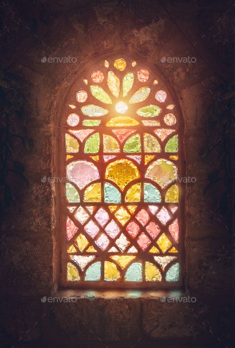 Stained glass window by Anna_Om. Stained glass window, amazing colorful window of an ancient church, house of god, place of worship, old ancient cathe... #Affiliate #Anna_Om, #amazing, #colorful, #Stained Stained Glass Windows Church, 16 Tattoo, Stain Glass Window Art, Window Illustration, Colorful Peacock, Window Stained, Stained Glass Church, زجاج ملون, Glass Window Art