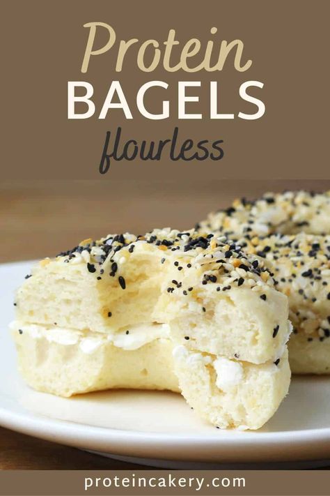 Bagel Calories, Protein Bagels, Easy Protein Snacks, Protein Snacks Recipes, Easy Protein Meals, Protein Goals, Gluten Free Bagels, Protein Baking, Gluten Free Protein