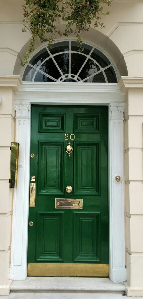 Emerald Green Door, Green Garage Door, Dark Green Front Door, Green Doors Front Entrance, Green Front Door, Colonial Front Door, House Entrance Doors, Dutch Doors Exterior, Verde Jade