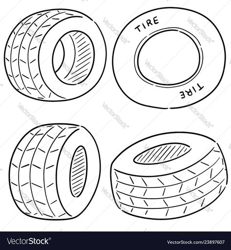 Tire Illustration, Tire Vector, Single Image, Adult Coloring, Vector Images, Vector Free, Web Design