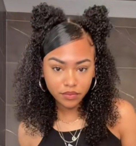 80s Hairstyles, Curly Hair Half Up Half Down, Cabello Afro Natural, Black Hairstyle, Mixed Curly Hair, Y2k Hairstyles, Quick Natural Hair Styles, Cute Curly Hairstyles, Curly Hair Styles Easy