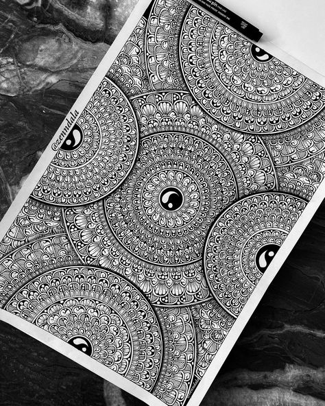 Heavy Mandala Art, Hardest Mandala Art, Mandala Art On A3 Sheet, Hard Mandala Art, Full Page Mandala Art, Mandala Wallpaper Pattern, Unique Mandala Drawing, Madhubani Drawing, Mandala Therapy