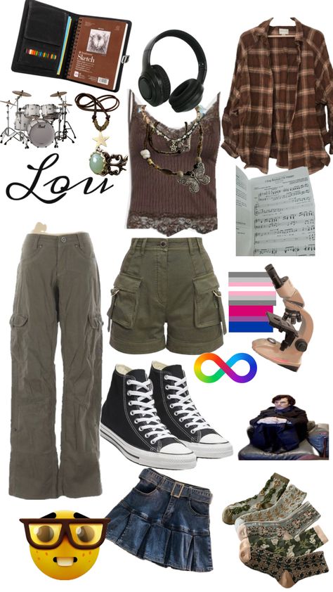 Fairy grunge collage Nerd Aesthetic Outfit, Fairygrunge Aesthetic, Fairy Grunge Outfit, Nerd Aesthetic, Music Nerd, Band Art, Earthy Outfits, Wardrobe Update, Aesthetic People