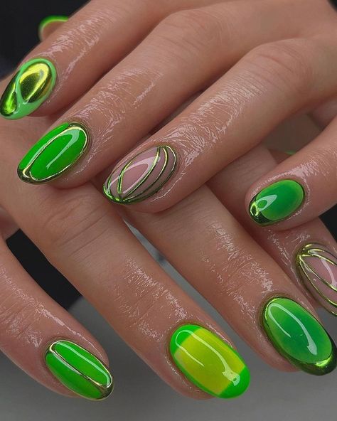 #CharliXCX has spoken and brat green is now the colour of 2024. Swipe for some inspo and hit the link in our bio to find out how to integrate the hue into your everyday beauty routine 💚 📷 @charli_xcx @rowisingh @pinterest @badgirlsgoodnails @makeupbysamanthaharvey Nail Abstract, Brat Nails, Length Nails, Spirit Fingers, Shellac Colors, Wine Nails, Baby Green, Matte Nails Design, Colorful Nails