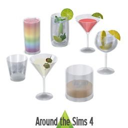 Around the Sims 4 | Custom Content Download | Appliance, food & drinks Sims 4 Alcohol Clutter, Sims 4 Restaurant, Around The Sims 4, The Sims 4 Custom Content, Restaurant Drinks, Drinks Tray, Clear Bowls, Sims 4 Cc, Sims 4 Custom Content