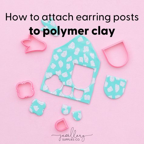 TUTORIAL / How to attach earring posts to polymer clay How To Attach Earring Posts To Polymer Clay, Boho Jewelry Diy, Clay Supplies, Polymer Clay Jewellery, Baking Clay, Polymer Earrings, Polymer Clay Tools, Pottery Clay, Clay Jewellery