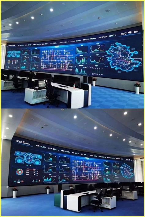 Hacking Room Setup, Futuristic Control Room, Control Room Aesthetic, Trading Room Design, Technology Room, Monitoring Room, Hacker Room, Trading Room, Security Room