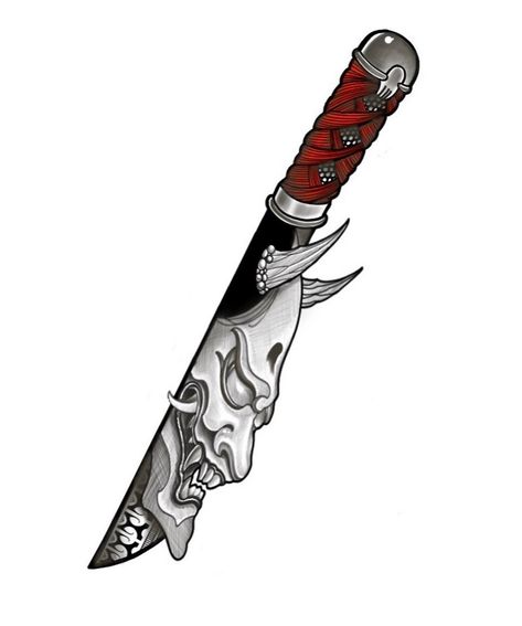 Small Japanese Tattoo, Kpop Tattoo, Oni Tattoo, Samurai Tattoo Design, Knife Tattoo, Rune Tattoo, Japan Tattoo Design, Friday 13th, Japanese Tattoos