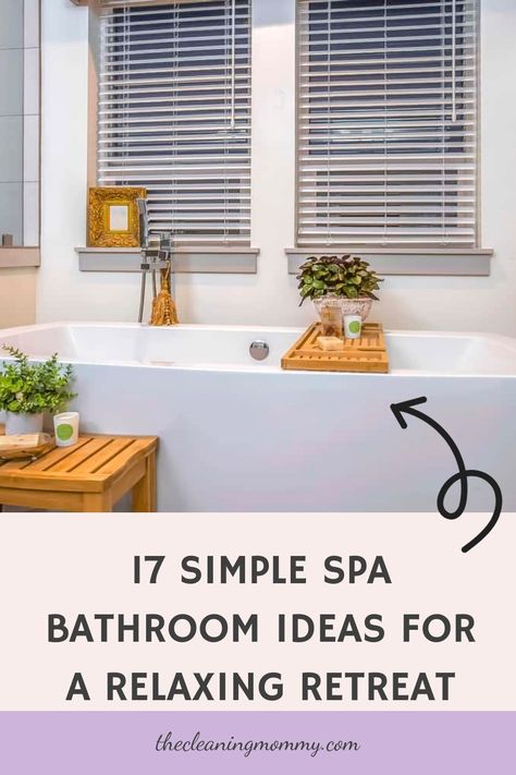 Bring the luxury of a spa into your home with these affordable master bathroom decor tips. Learn how to add calming details and create a soothing space that feels indulgent and serene. Save this to transform your bathroom into a spa on a budget!   Spa Bathroom Ideas, Spa Bathroom Decor, Spa Inspired Bathroom, Cozy Bathroom, Zen Bathroom, Spa Bathroom, Bathroom Decor Luxury, Spa Like Bathroom. Spa Type Bathroom, Soaker Tub Decor Ideas, Soaker Tub Decor, Small Bathroom Spa Ideas, Bathroom Ideas Spa, Bathroom Spa Decor Ideas, Spa Like Bathroom Ideas, Master Bath Decor Ideas, Zen Bathroom Ideas