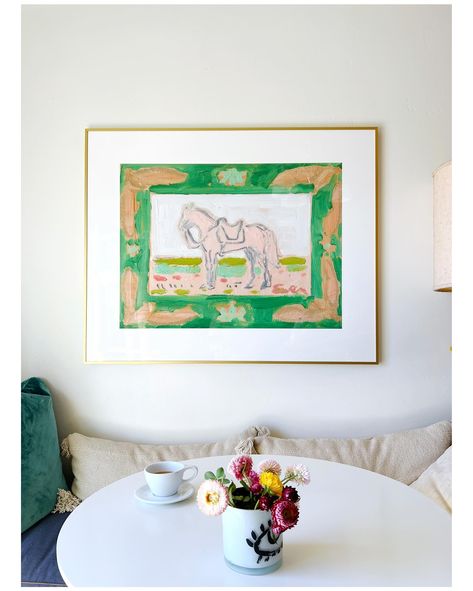 🌿 New Prints just launched: My Horse Collection is now available in my shop (link in bio). I chose to make four of the horse oil paintings that I created late last year into framed art prints. I couldn’t be happier with the colors and textures— do you see those brushstrokes??? The prints are stunning. That hot pink frame is the surprise hit. Just gorgeous. . . . . . . . #horse #equineart #equestrianart #artstudio #paintingstudio #AnneLouiseEwen #CaliforniaArtist #AmericanArtist #inquiries... Artwork Over Bed, Horse Portraits, Nyc Rooms, Horse Collection, Horse Oil Painting, Large Framed Art, Horse Paintings, Oil Painting Inspiration, Painting Words