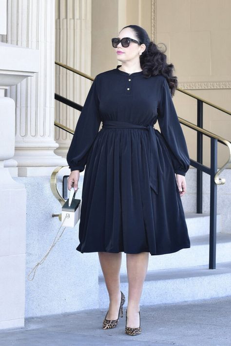 Cottage Core Work Outfit, Plus Size Long Sleeve Dress, Plus Size Midi Dress, Classy Dress Outfits, Vestidos Vintage, Curvy Dress, Plus Size Kleidung, Curvy Girl Outfits, Curvy Girl Fashion