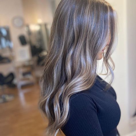 Bayalage Brunette Low Maintenance, Low Maintenance Ashy Balayage, Reverse Bayalage, Low Maintence Baylage, Brunette Balayage Hair Level 6, Level 8 Hair Color, Balayage Level 6 Base, Low Maintenance Balayage, Ash Hair