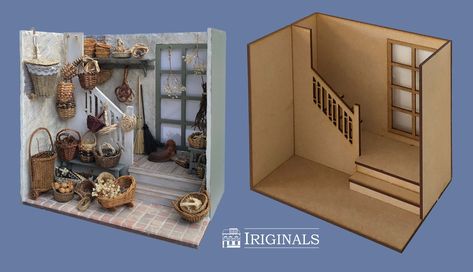 Room Box Miniatures, Bookshelf Art, Miniature Display, Mini Doll House, Doll House Plans, Tanah Liat, Room Boxes, Miniature Rooms, Miniatures Tutorials