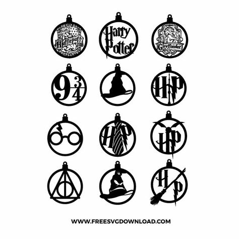 Harry Potter Weihnachten, Harry Potter Christmas Ornaments, Harry Potter Ornaments, Projets Cricut, Ornament Svg, Harry Potter Christmas, Unique Christmas Decorations, Free Cut Files, 3d Christmas