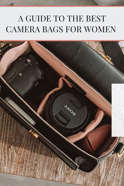 A Woman's guide to the best Camera Bags for Women | Personal Branding Photographer Art of Her Kamrette Camera Bag, Camera Accessories Must Have, Camera Case Bag, Camera Backpack Women, Camera Bag Outfit, Film Camera Bag, Photographer Accessories, Canon Camera Bag, Cute Camera Bag