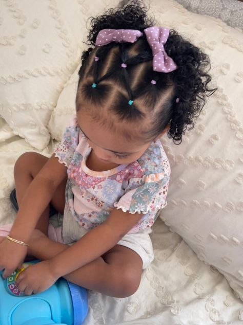 Black Baby Hairstyles, Baby Girl Hairstyles Curly, Lil Girl Hairstyles, Kids Curly Hairstyles, Toddler Hairstyles, Old Hairstyles, Quick Natural Hair Styles, Toddler Hairstyles Girl