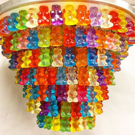 Gummy Bear Chandelier, Paw Patrol Birthday Party Cake, Jason Freeny, Bear Lamp, Artist Sculpture, Candy Room, Geometric Table Lamp, Handmade Food, Summer Deco