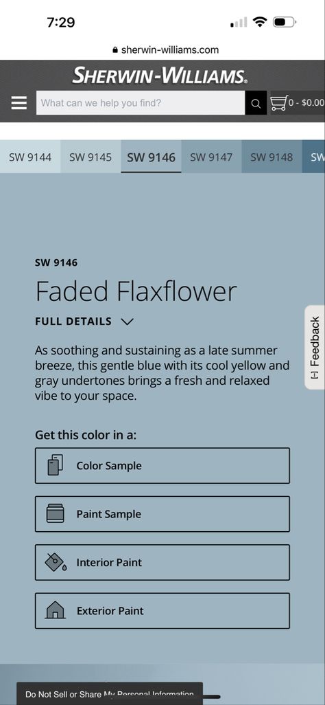 Sw Faded Flaxflower, Faded Flaxflower, Paint Samples, Summer Breeze, Color Samples, Interior Paint, Exterior Paint, Exterior Design, Reno