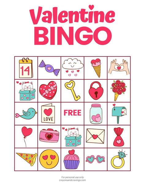 Valentine Bingo Free Printable, Bingo Printable Free, Wreaths Mesh, Free Printable Bingo Cards, Valentine Bingo, Kindergarten Valentines, Bingo For Kids, Valentines Games, Valentinstag Party